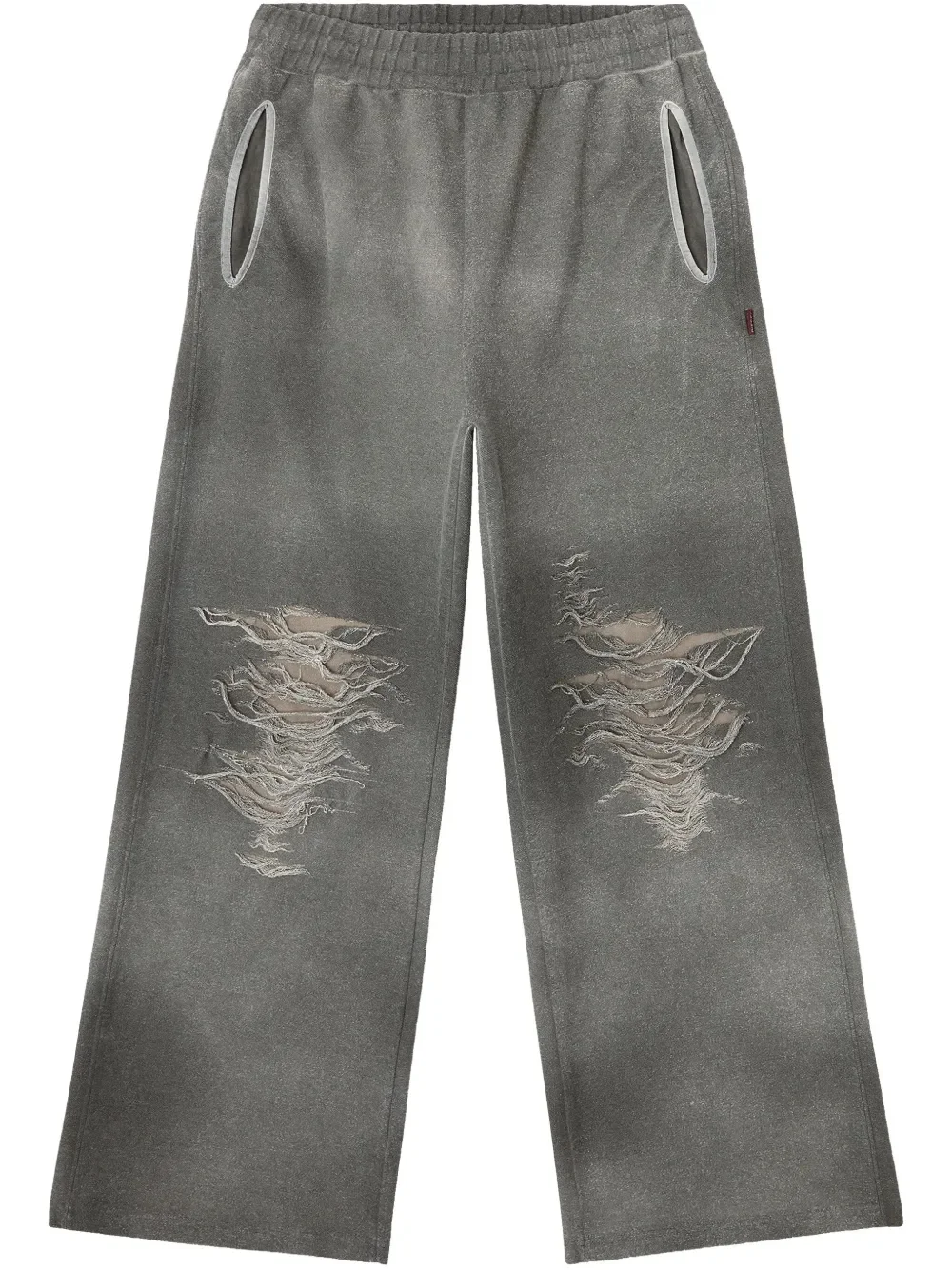 بنطال رياضي 400G واسع الساق بخصر مطاطي وثقيل الوزن من مزيج القطن مع جيوب - SP002 1