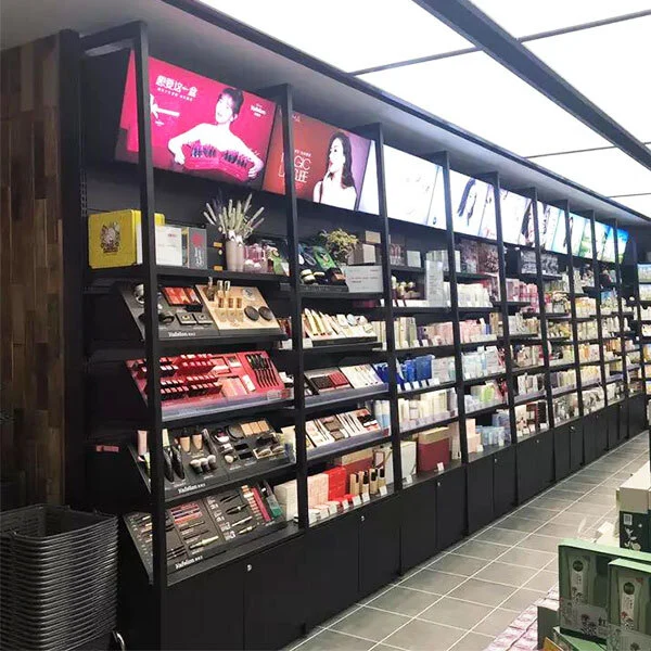 Металлическая деревянная полка для хранения косметики 1