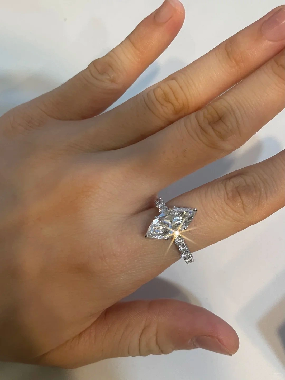 خاتم ألماس مزروع في المختبر بقطع ماركيز - خاتم ألماس للسيدات 1