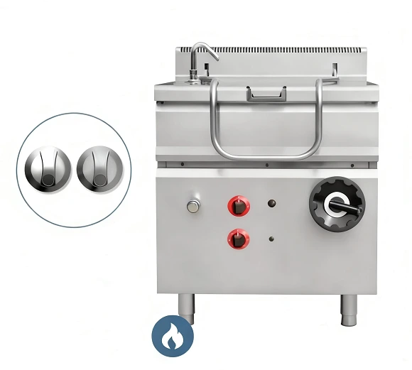Kaesid Efficient Commercial Tilting Braising Pan | Gas & Electric Tilting Skillet 1