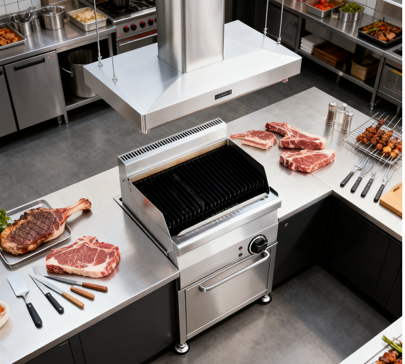 Kaesid Commercial Electric Grill with Volcanic Stone | Desktop Stainless Steel 3