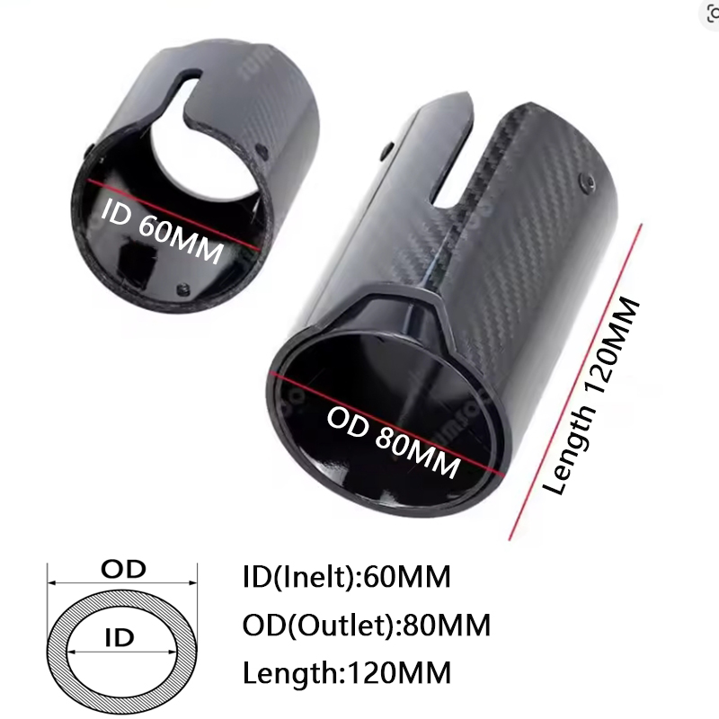 Carbon Exhaust Pipe Muffler Pipe For VW BMW Mazda Any Cars 7
