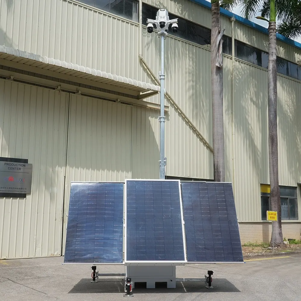 Mobile Solar CCTV Tower Mobile Security Camera Tower Supplier 2