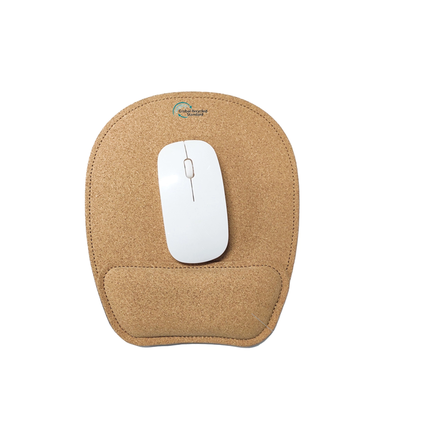 KLH-3137R Ergonomic Cork Mouse Pad with  Non-Slip SBR Base, 230*220*22MM 1