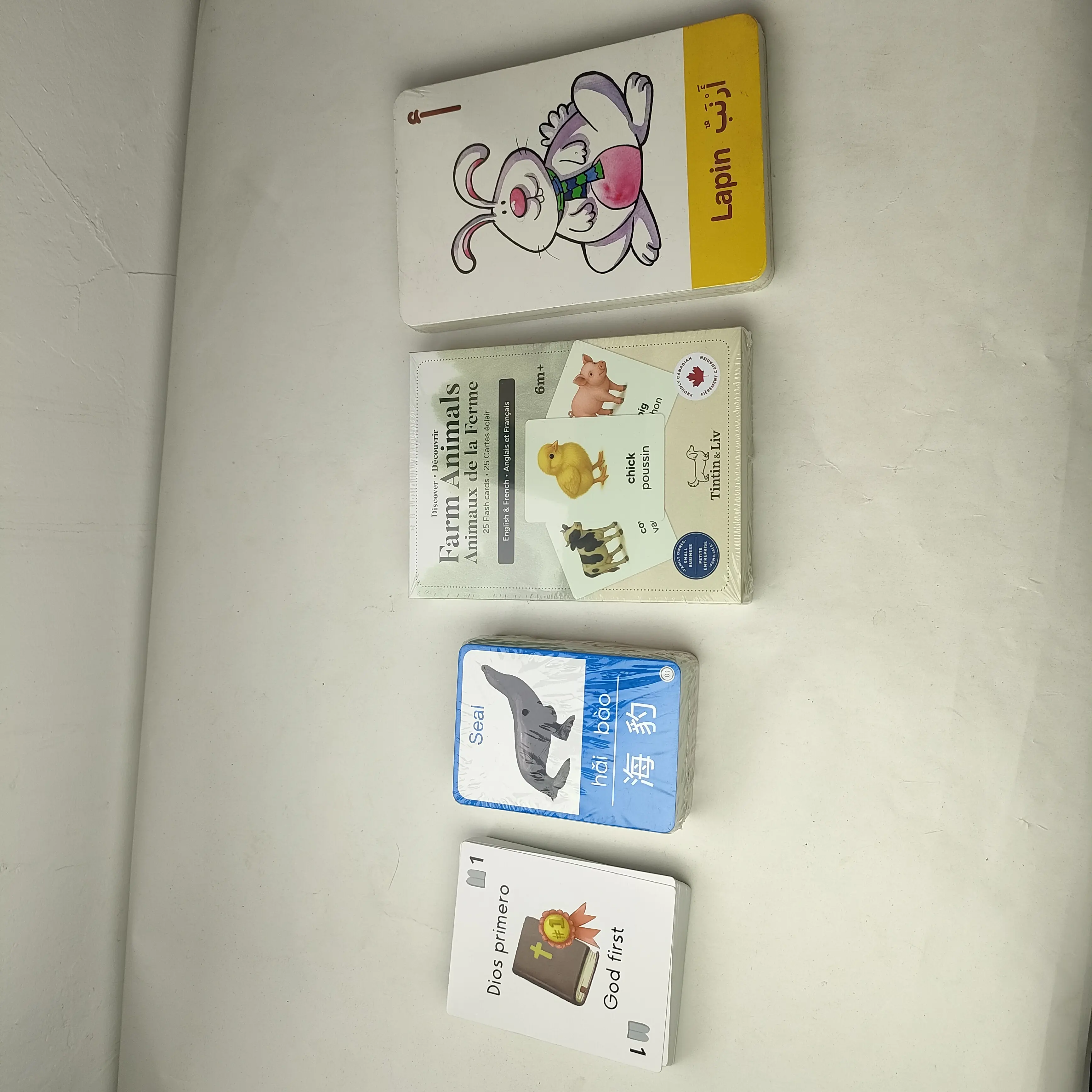 Zweisprachiges Kartenspiel zum Religionsunterricht – Lernkarten zu den Zehn Geboten und biblischen Geschichten 1