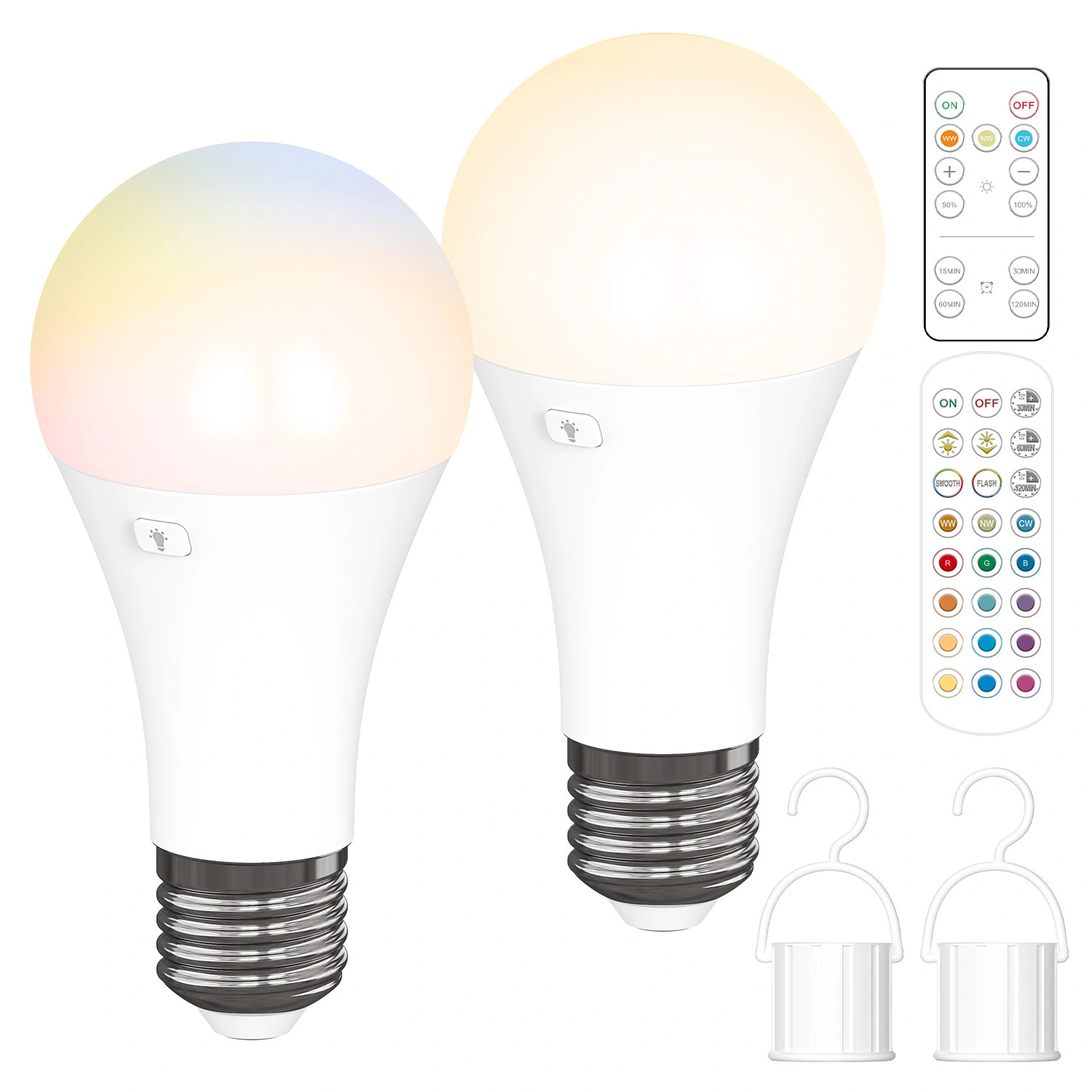 USB Charging Light Bulb E26 Remote-Controlled Timer Color Light 1