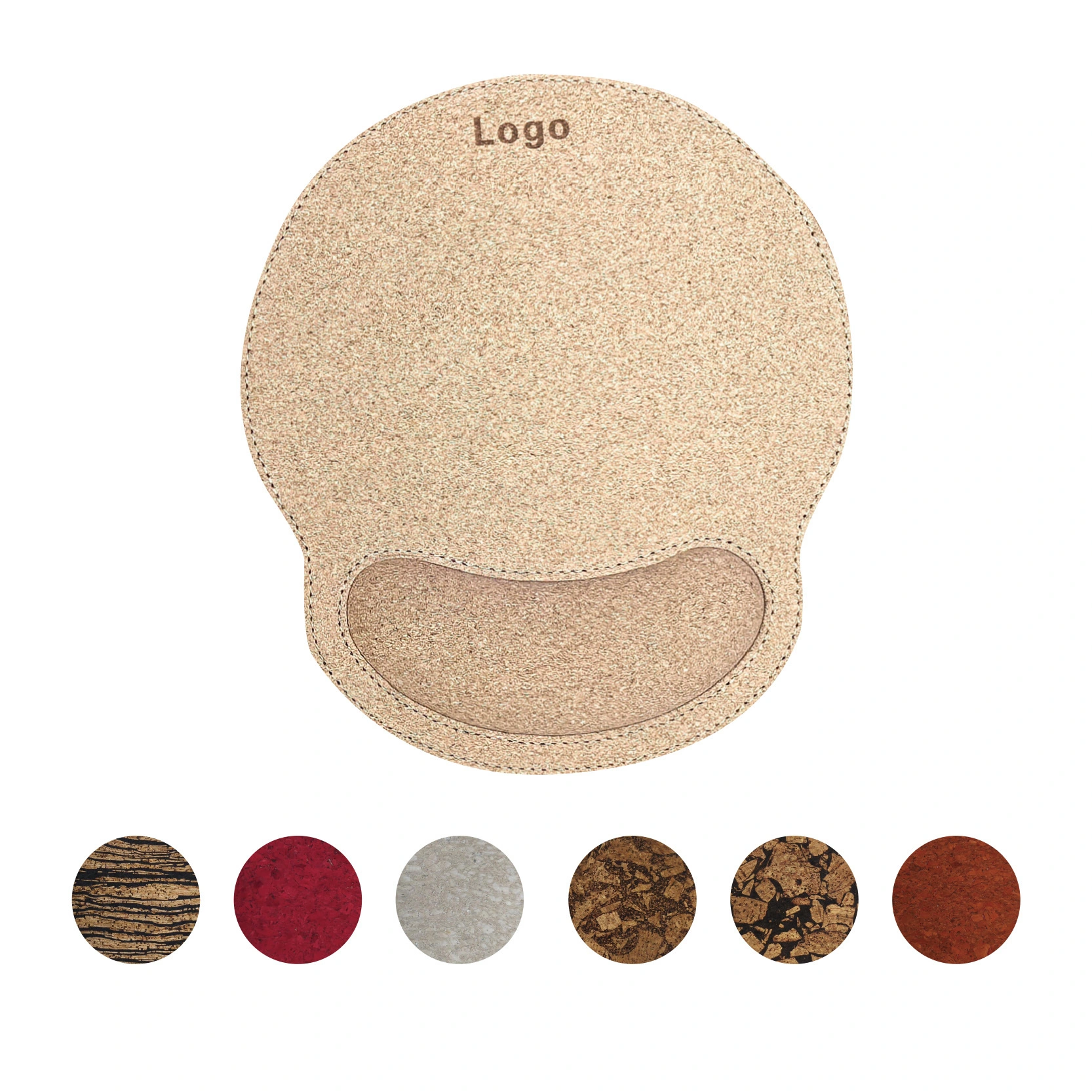 KLH-3144R Ergonomic Cork Mouse Pad with Non-Slip SBR Base 245×215×23mm | Natural Comfort for Modern Workspaces 1