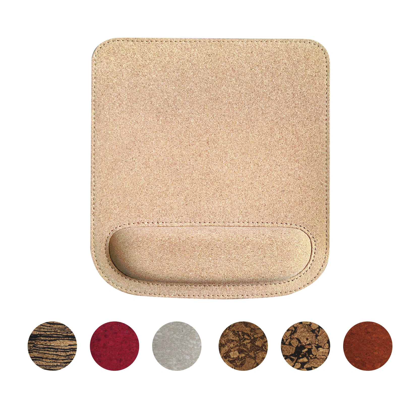 KLH-3093R Ergonomic Cork Surface Mouse Pad with Foam Wrist Rest 230×210×22mm | Natural Comfort Meets Ergonomic Support 1