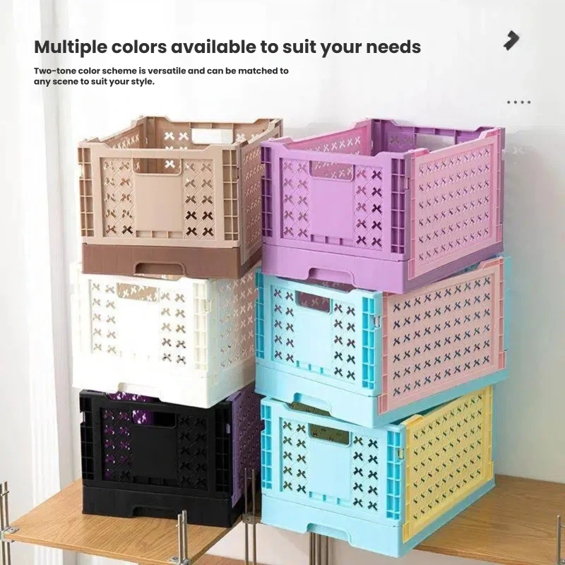 Hongxing Hard Plastic Storage Boxes, Foldable Outdoor Tote Basket, Portable Picnic Storage Basket 1