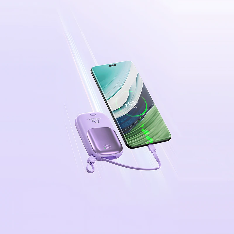 Batería externa OB15 de 10000 mAh y 22,5 W con carga rápida, cable USB-C + IPH. 1