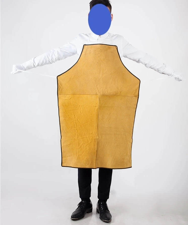 Electric Welder Pure Leather Heatproof Flame-Retardant Anti-Flame Safety Apron Protective Clothing 1