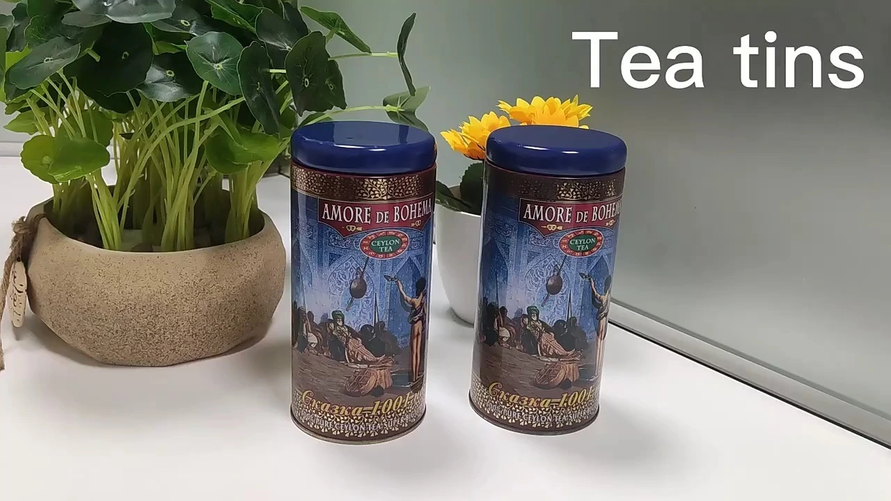 Runde Teedose im Vintage-Stil – Leere runde Teedosen zu verkaufen 1