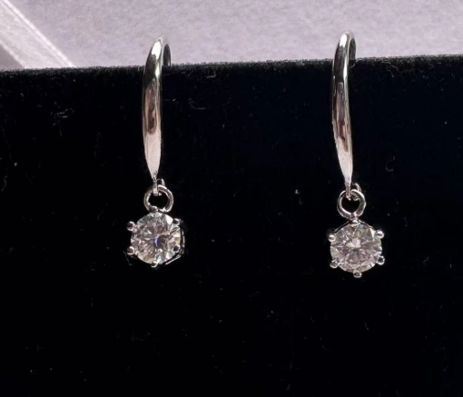 أقراط ZKZ Fine Jewelry الفاخرة من الذهب الأبيض عيار 18 قيراطًا المزروعة في المختبر للنساء للارتداء اليومي 1