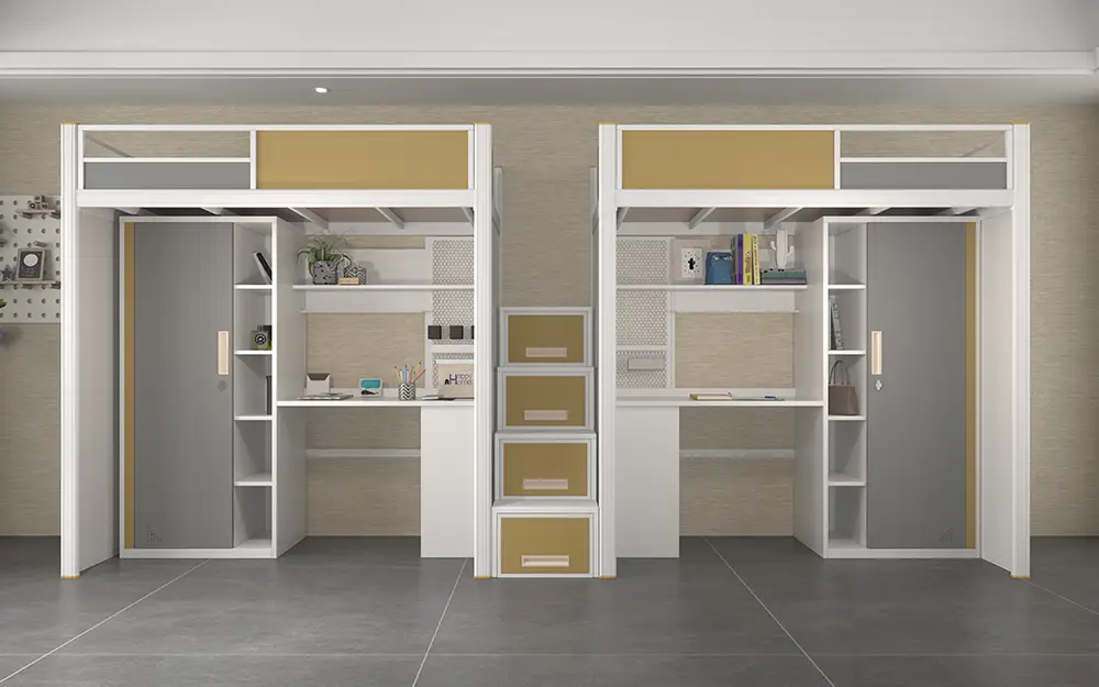 Modern Minimalist Apartment Furniture Set (Bed With Desk Underneath) 1