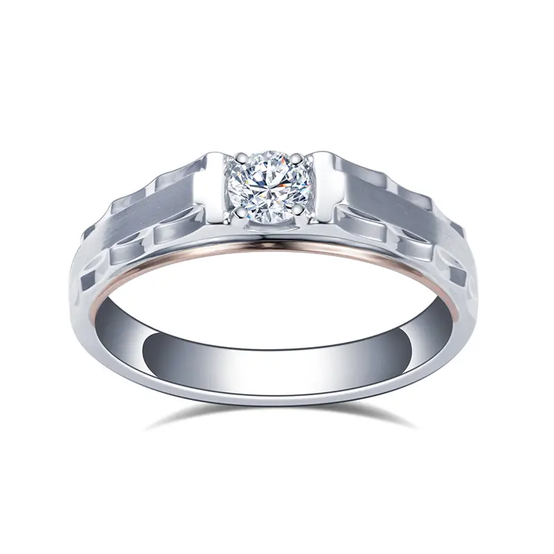 MSR-1337 18K guldring 0,3CT rund labbodlad diamantring Messi smycken 1