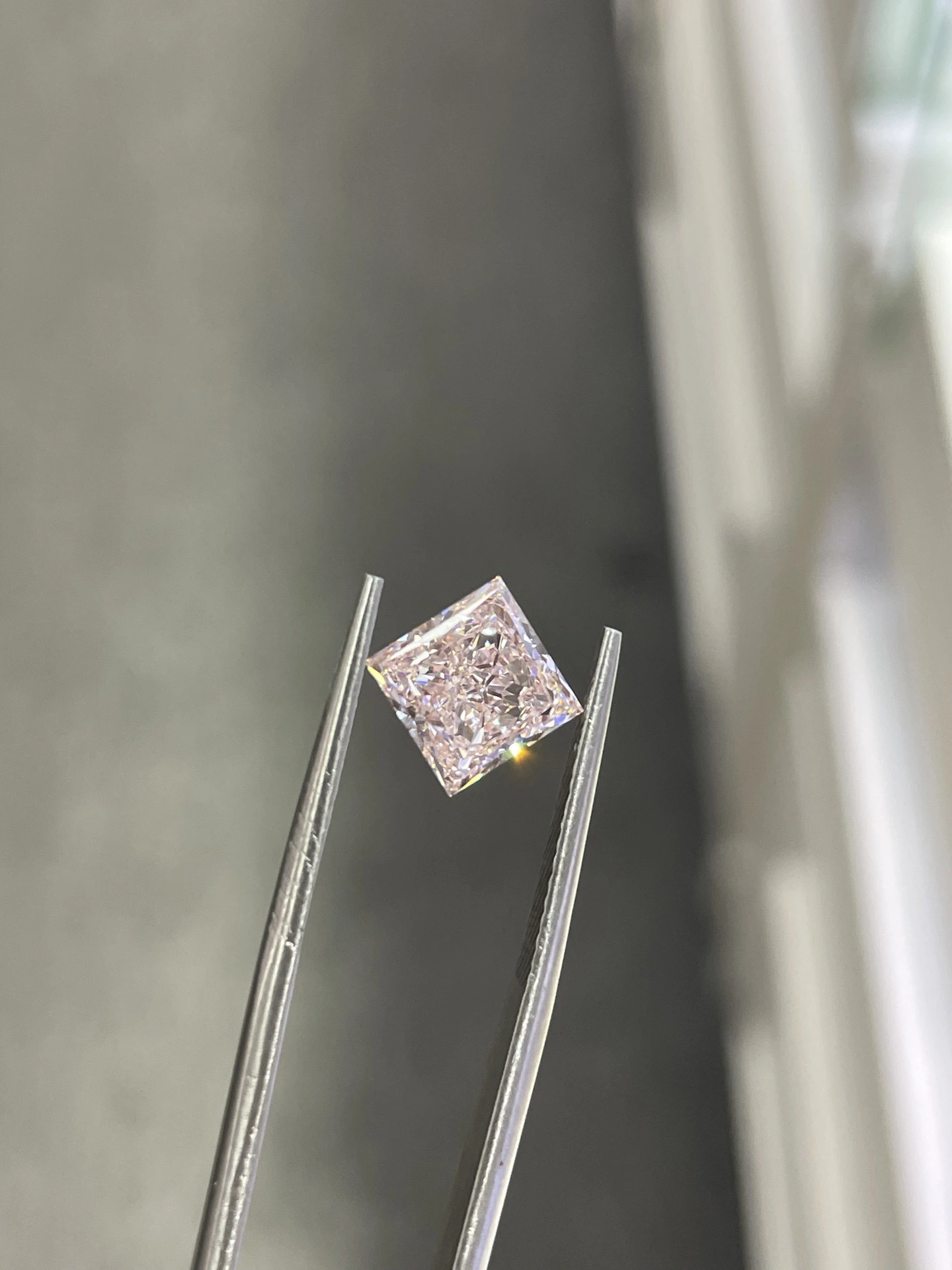Lab Grown Global Exclusive Sakura Pink Princess Cut VS1 Clarity Diamond 1.82ct 1