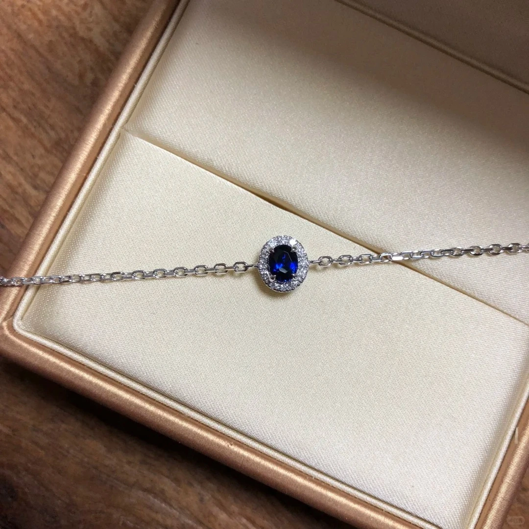 18k white gold sapphire bracelet - fashionable ladies' colored gemstone bracelet 1