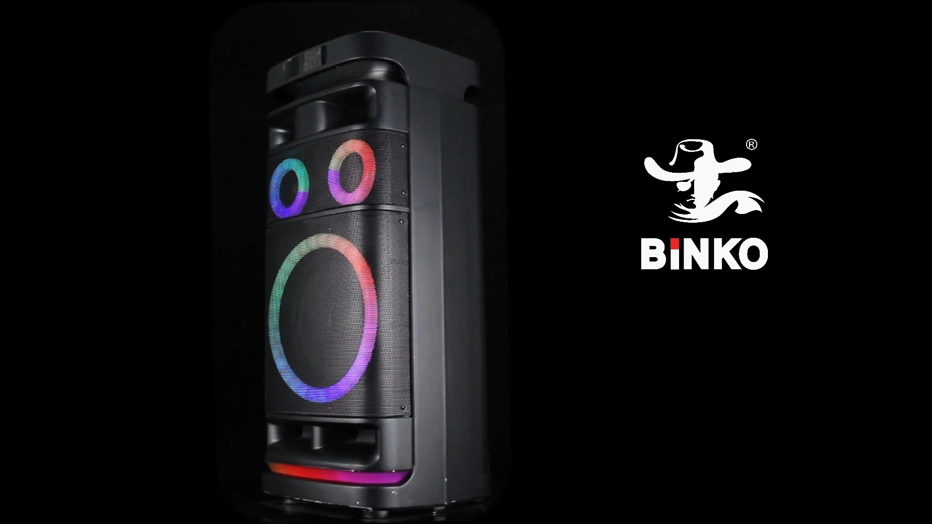 Binko 10-Inch Full Range MP3 Karaoke Speaker Smart Home for Bluetooth Music Party Box with RGB LED Lighting Battery Powered 1