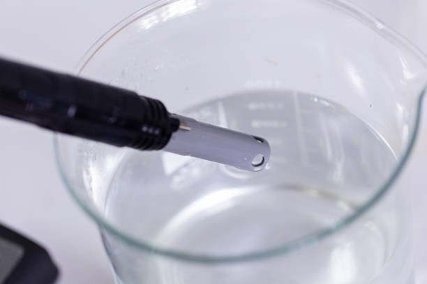 Stainless pH sensor immersed in water