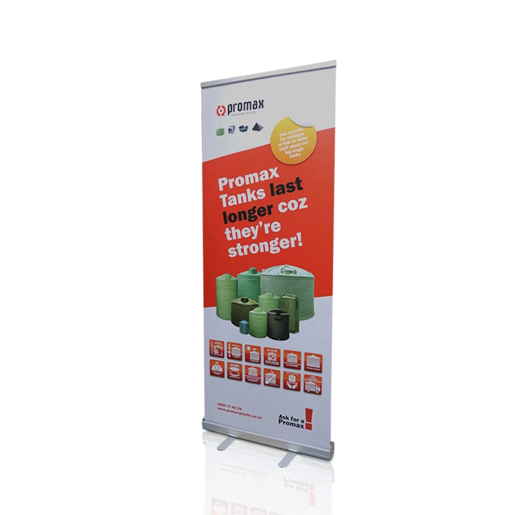 Espositore per banner roll-up in alluminio, portatile, facile da montare in pochi secondi, base resistente e stabile, stampa personalizzata per eventi espositivi 1