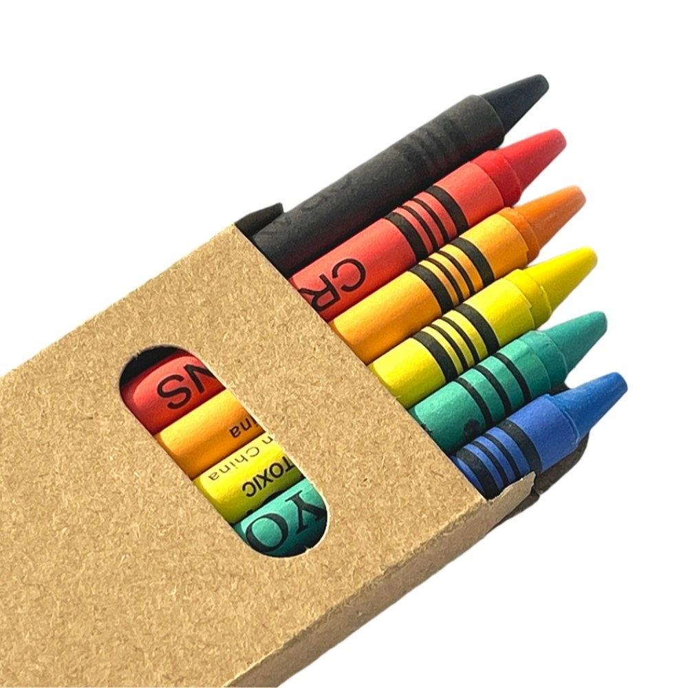 Juego de crayones de fábrica de 6 colores, personalizado con el logotipo de la empresa, para pintar, para niños, multicolor, no tóxico, para arte. 1