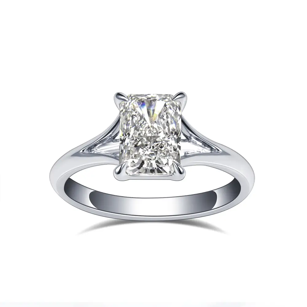 MSR-1731 18K gold Ring 1CT radiant cut  Lab Grown Diamond Ring IGI Certificate Messi Jewelry 1