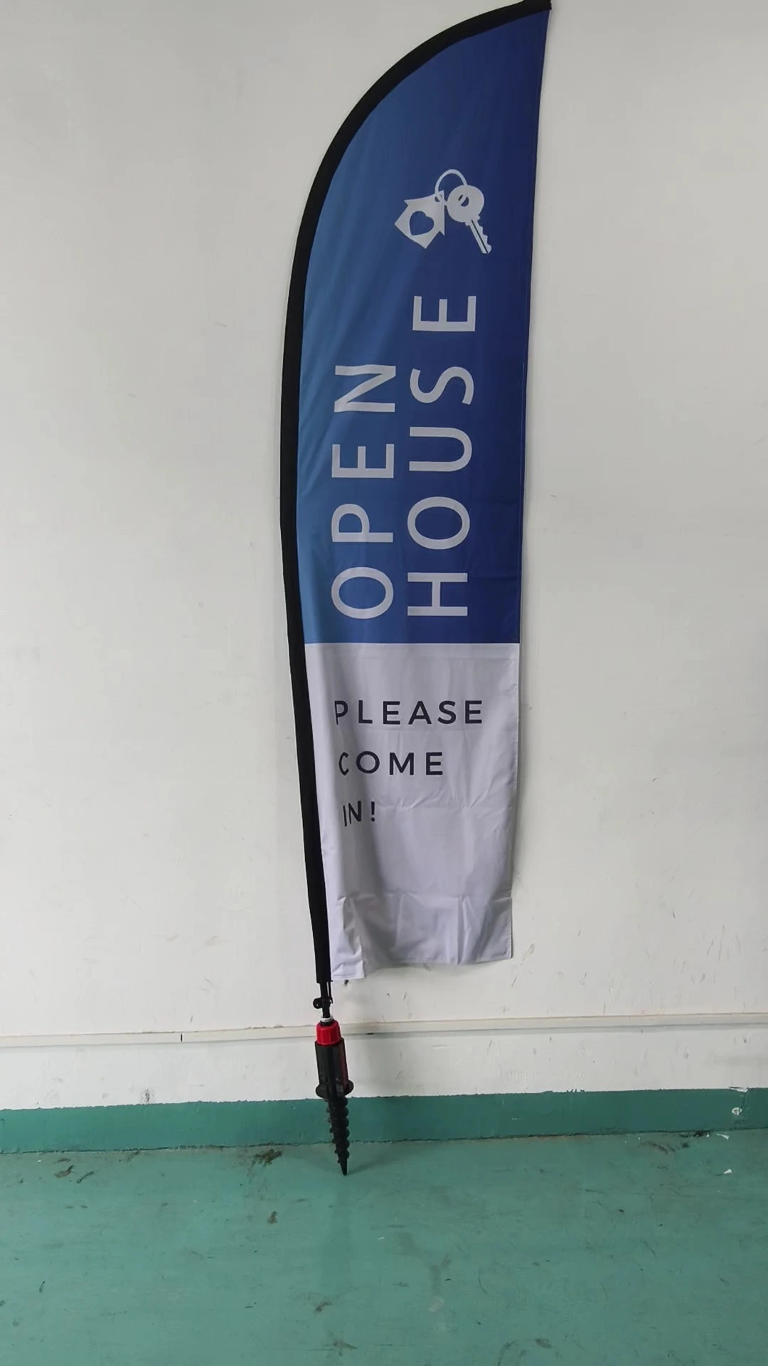 Custom Logo Beach Flag 250g Polyester UV-Resistant Heat Transfer Printing 1