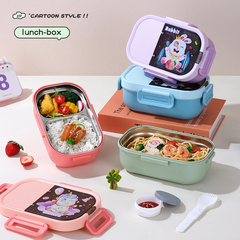 Hongxing Plastic Kitchen Containers with Lids, School Cafeteria Portable Children's and Students' Lunch Box 1