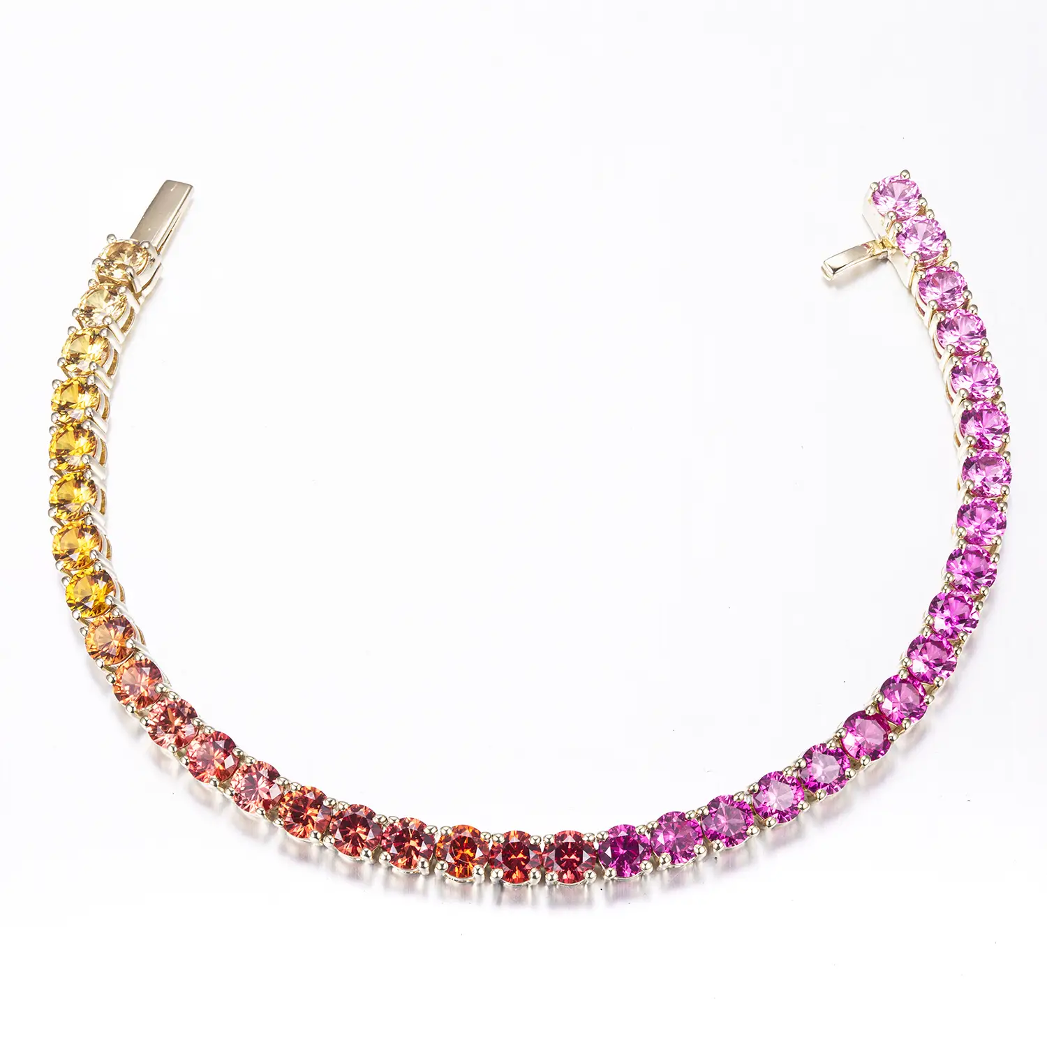 Messi Jewelry Customize Black + Red Moissanite Sliver Bracelet 8INCH 1