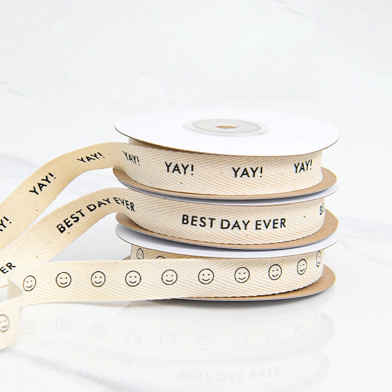 Herringbone cotton tape can be printed with logos or patterns and used for packaging. 1