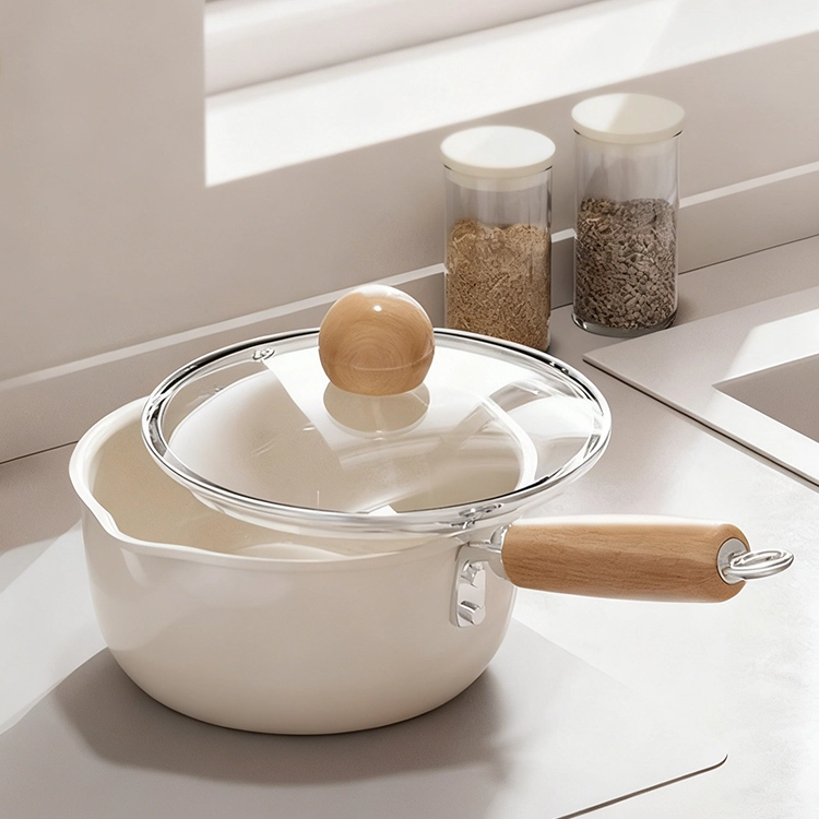 16cm 20cm Small Ceramic Milk Pan Bone China Soup Pot With Lid 1