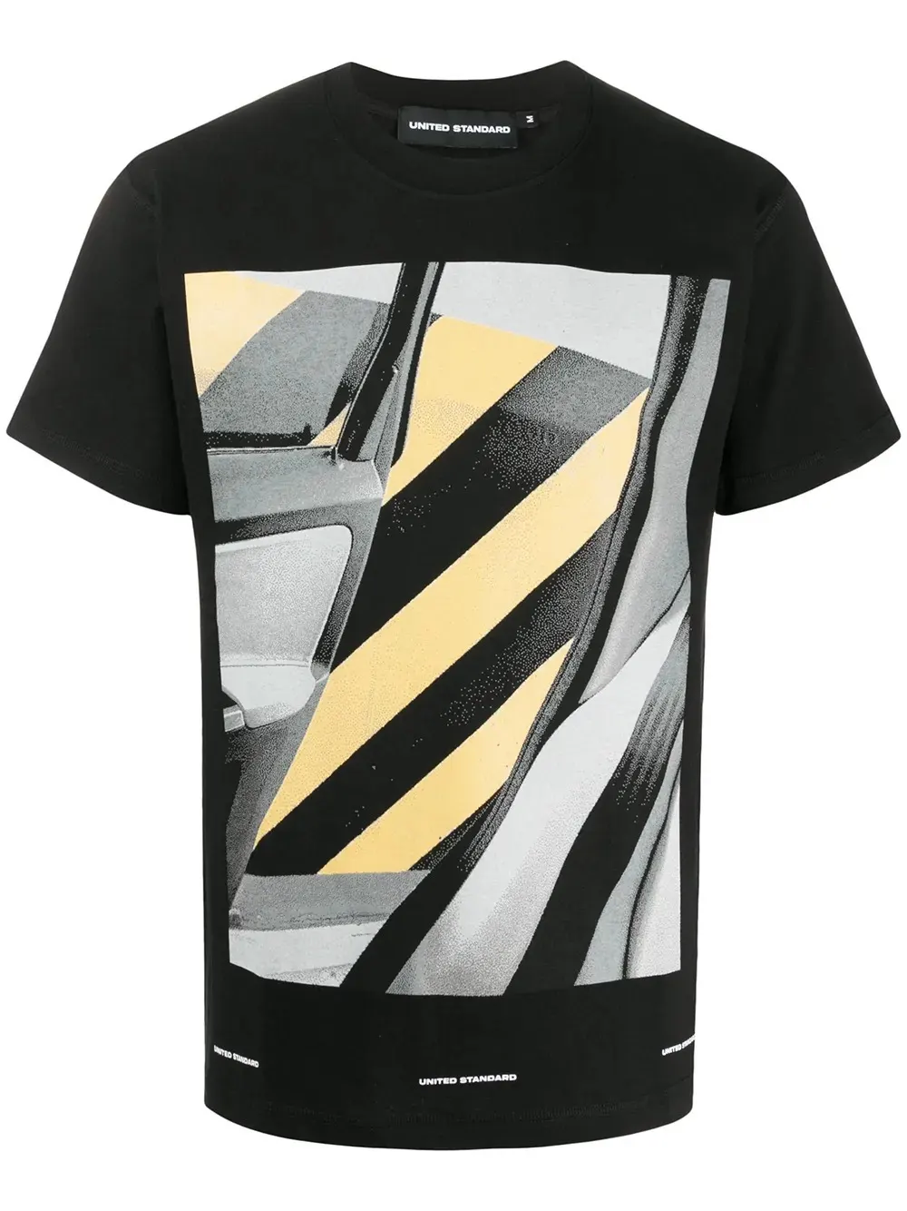 Camiseta de algodón negro pesado de 280 g/m² con estampado DTG de vehículos y collage - PTTS006 1