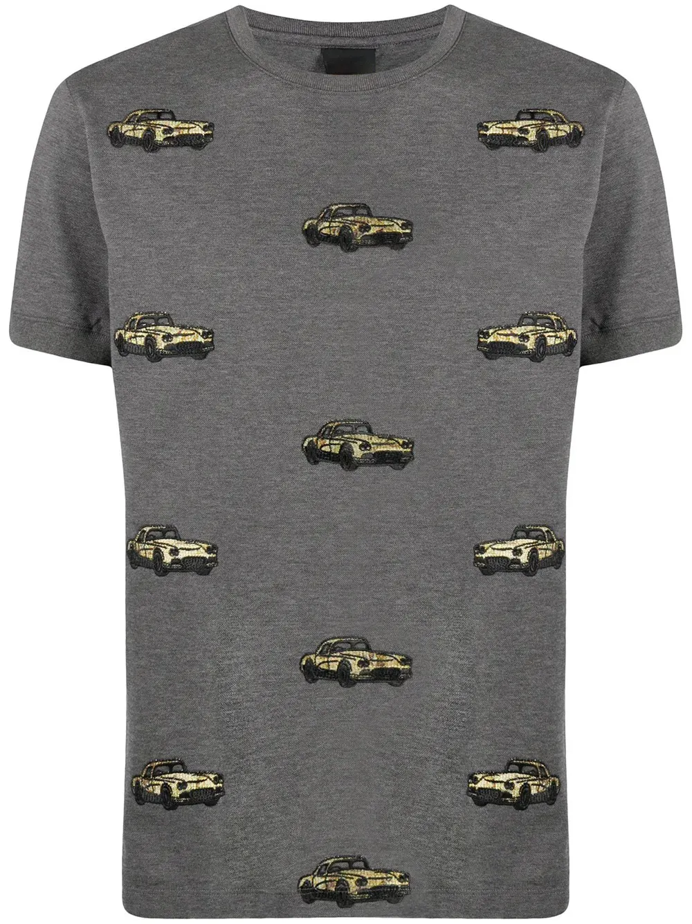 Camiseta de algodón gris de 295 g/m² con bordado integral de coche - EBDRTS003 1