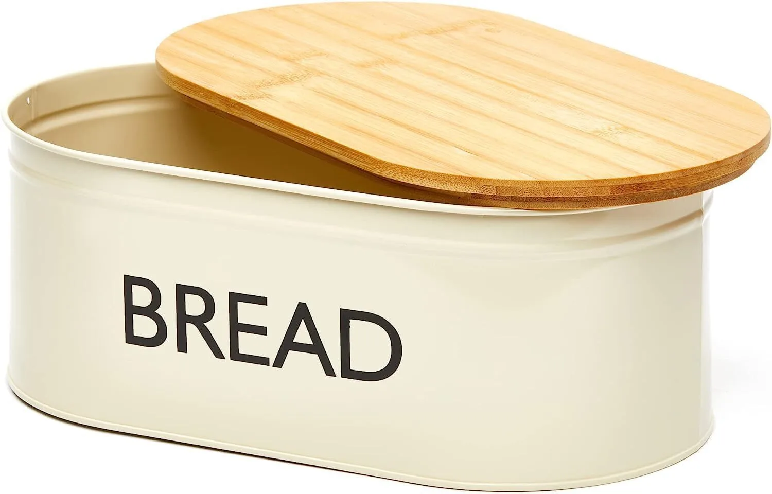 Premium Metal Bread Box with Bamboo Lid, Stainless Steel Large Bread Bin Storage Container And Organizer for Kitchen Countertop, Vintage Style Kitchen Decor 1