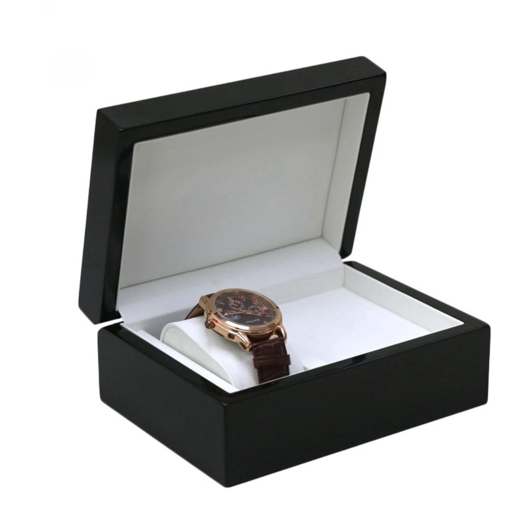 Высококачественный, глянцевый деревянный футляр для хранения часов, шкатулка для упаковки ювелирных изделий 1