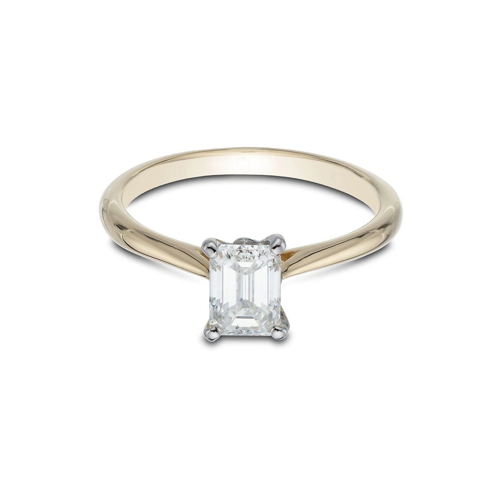 18K Yellow Gold High Quality Lab Grown Diamond Ring Fancy Shaped Emerald Cut With IGI Certified 1