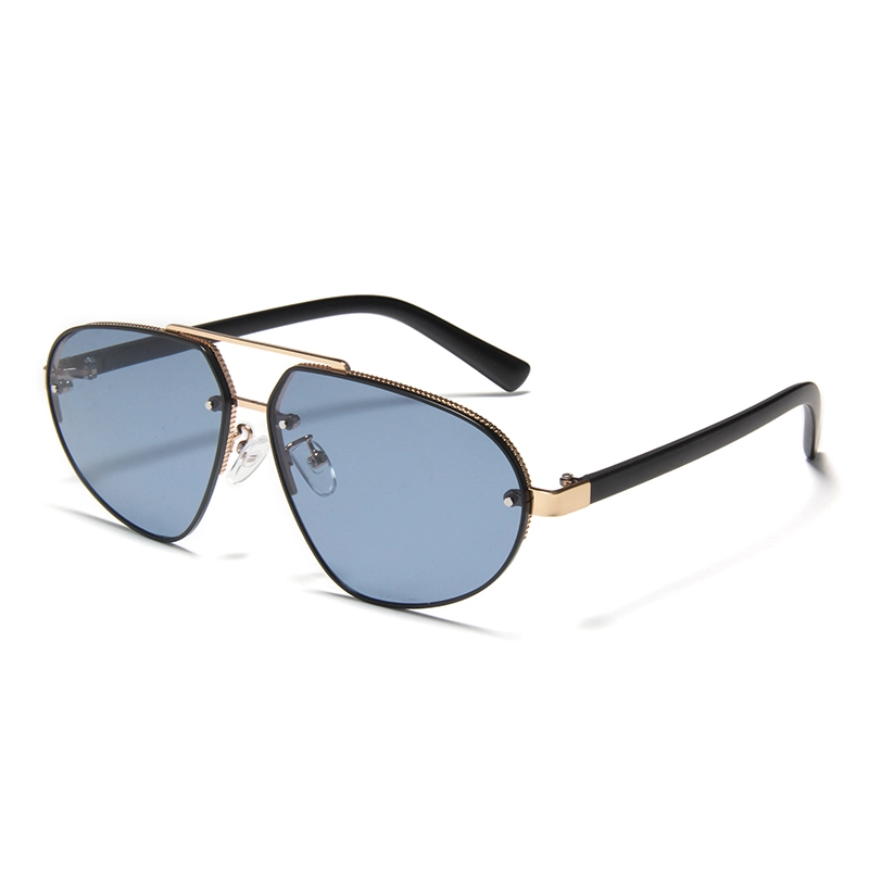 S97087 Оптовые высококачественные солнцезащитные очки-авиаторы Gafas с контрастными металлическими дужками и индивидуальным логотипом, модные недорогие рекламные солнцезащитные очки-авиаторы с защитой от ультрафиолета 400 для мужчин 1