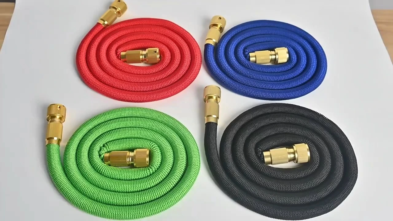 Mangueira de jardim expansível de alta pressão, telescópica e flexível, fabricada em fábrica, para lavagem de carros, irrigação de jardins e uso como mangueira mágica de água. 1