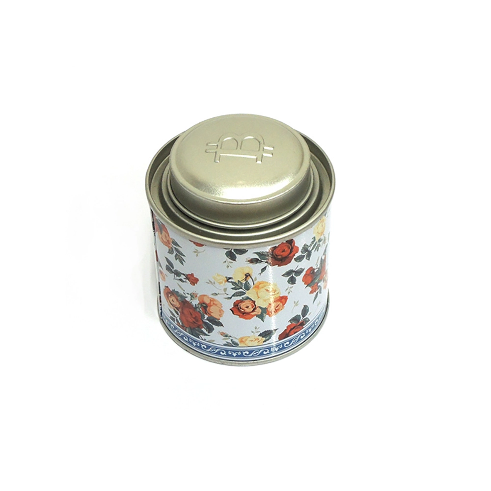 Kleine, runde Teedose mit luftdichtem Deckel | Runde Teedose aus Metall 1