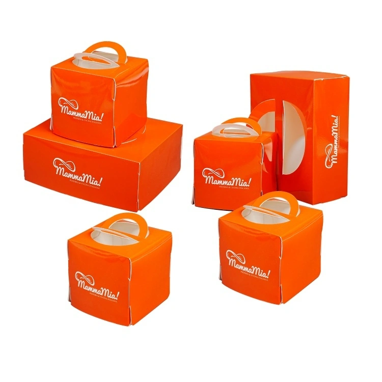 WELM Wholesale Customized Printing Logo Food Grade White Cardboard Packaging Small Cake Handheld Paper Box 1