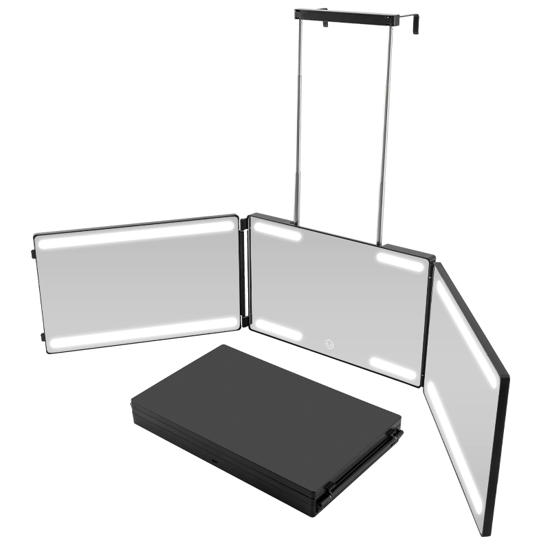 Best product Self-haircutting system mirror, black genuine glass, 360° mirror, 3-way mirror, haircutting tool 1