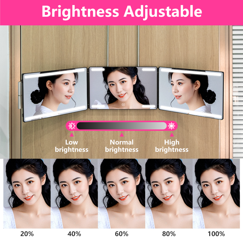 Best product Self-haircutting system mirror, black genuine glass, 360° mirror, 3-way mirror, haircutting tool 7