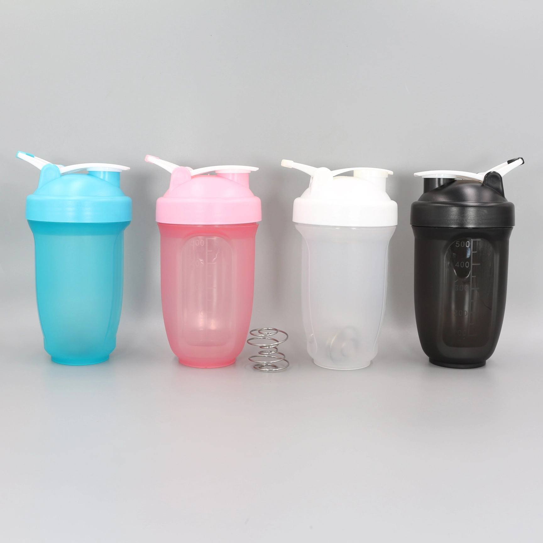 Бутылка для протеинового шейкера KINGLINE PP/PE 500 мл, герметичная, с ручкой для путешествий 1