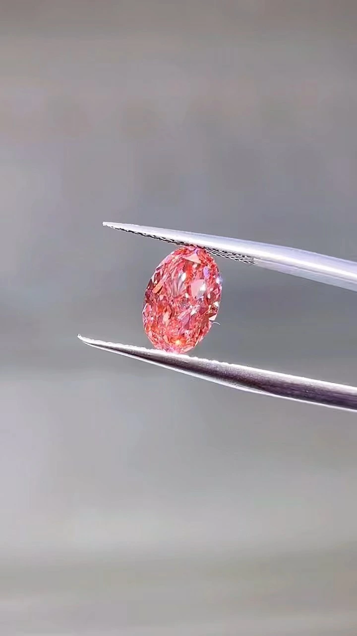 Anillo de diamantes ovalados rosa bebé con diamantes cultivados en laboratorio rosa, oro blanco de 18 quilates, certificado por IGI. 1