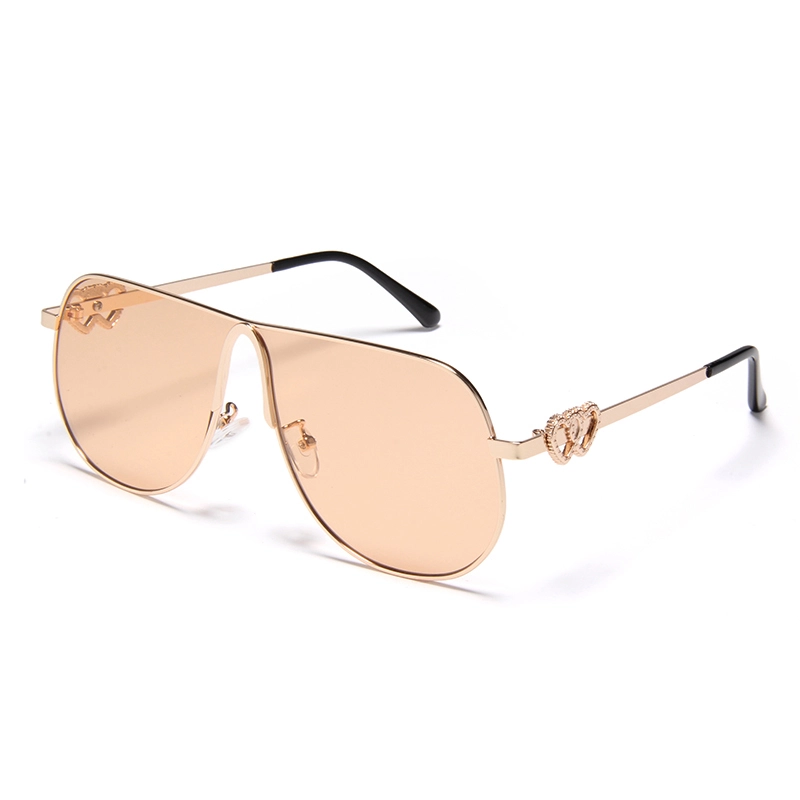 S97095 Оптовые солнцезащитные очки-авиаторы с заушниками, украшенными двойным сердцем. Классические женские солнцезащитные очки-авиаторы. Винтажные очки-авиаторы с гравировкой логотипа на заказ. 1