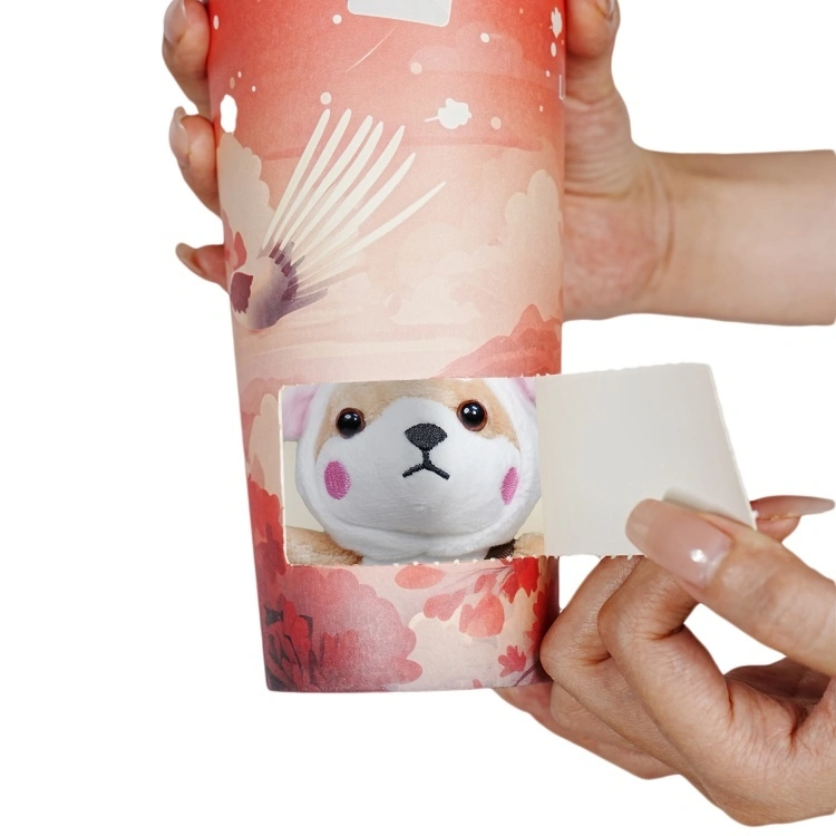 WELM Customized Surprise Mysterious Blind Box Christmas Gift Paper Cup Boba Milk Tea Coffee Surprise Paper Cup with Lid 1