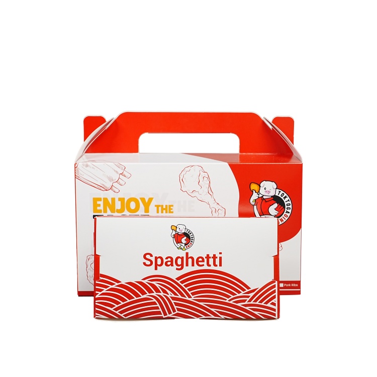 WELM Customized Logo Environmental Fast Food Grade Korean Fried Chicken Handheld Paper Box 7