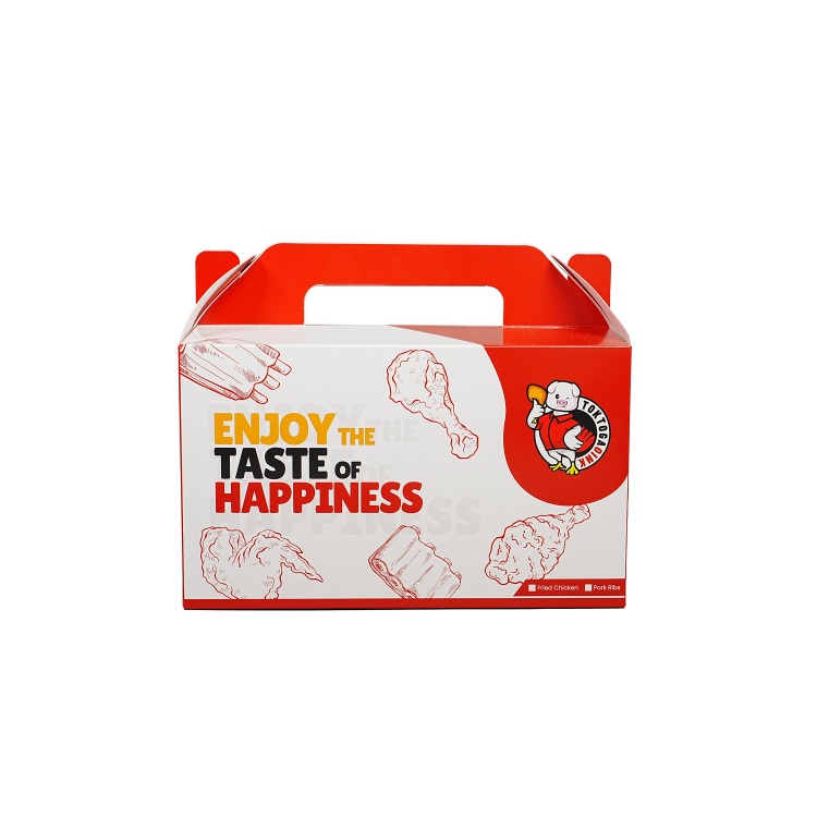 WELM Customized Logo Environmental Fast Food Grade Korean Fried Chicken Handheld Paper Box 5