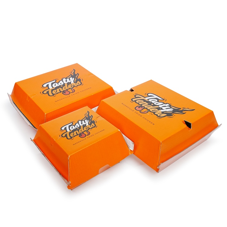 WELM Customized Logo Eco-friendly Recyclable Fast Food Take Out Hamburgers and French Fries Paper Box 3