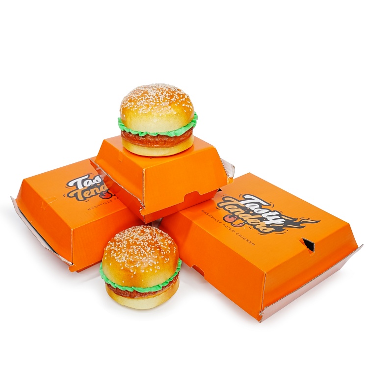 WELM Customized Logo Eco-friendly Recyclable Fast Food Take Out Hamburgers and French Fries Paper Box 2